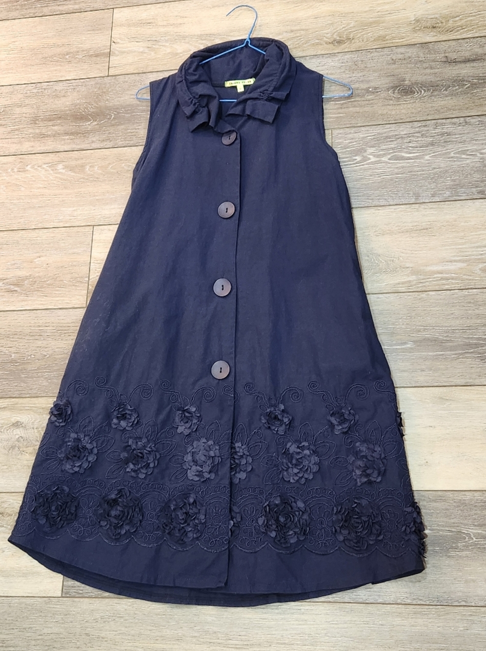 Trisha Tyler Blue Applique Sheath Dress Size Small
